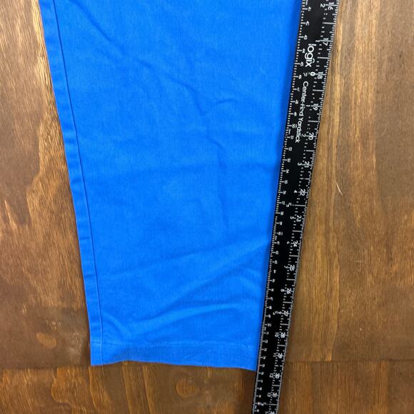 Houston White Mens Pants Blue Chinos Single Pleated Wide Leg 100% Cotton 30x30 - Picture 8 of 12